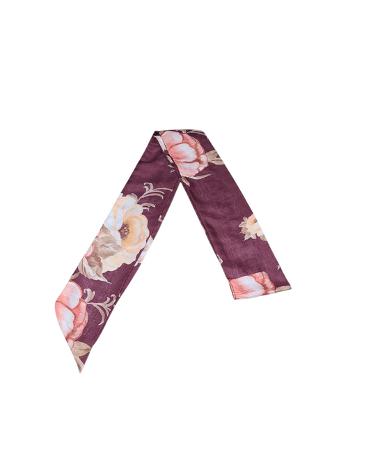 Burgundy Blossom Headband Scarf