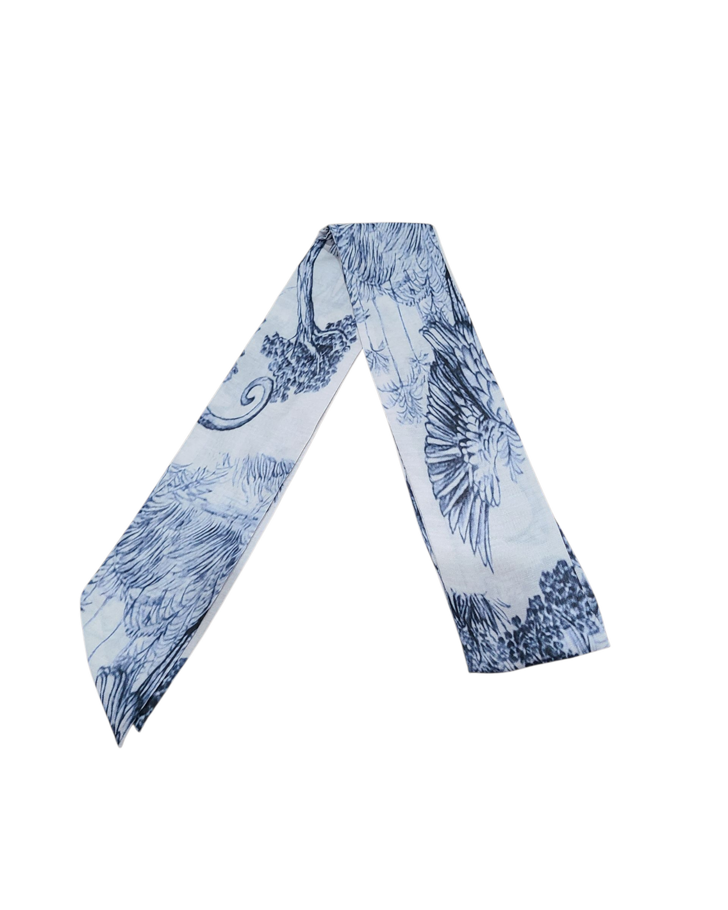 Navy Blue Toile Headband Scarf