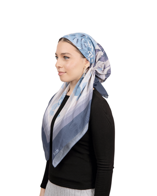 Blue Petal Pretied Scarf