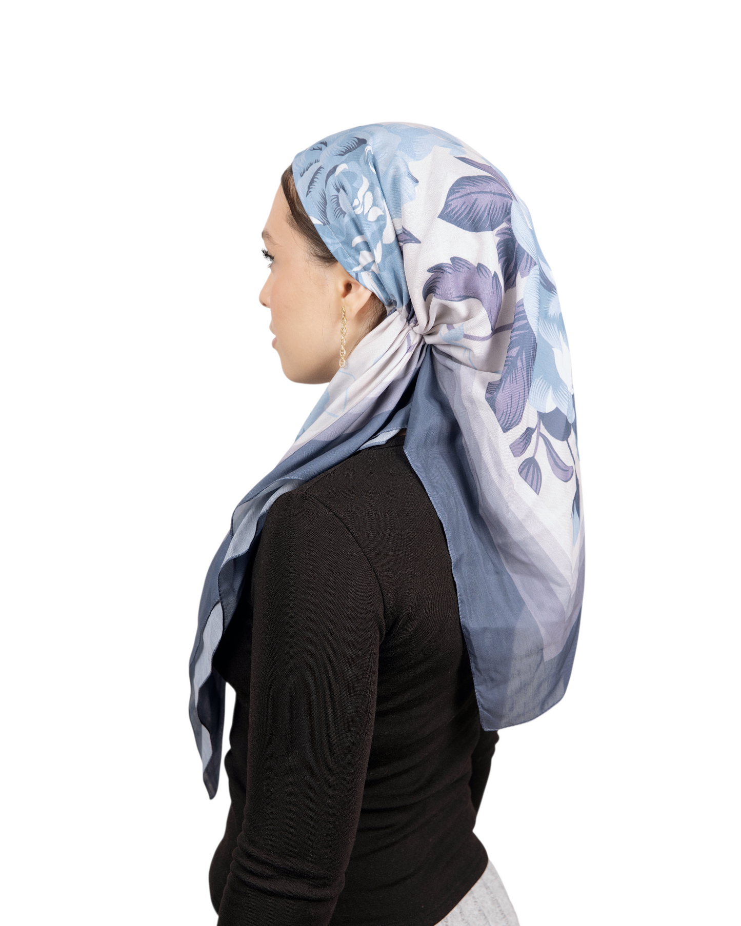Blue Petal Pretied Scarf - Keter Hayofi Mitpachot