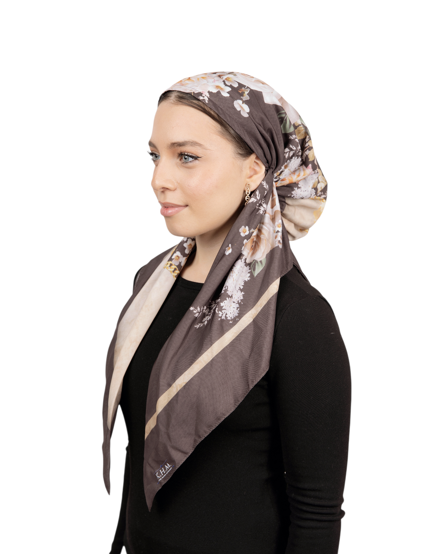 Mocha Rose Pretied Scarf - Keter Hayofi Mitpachot