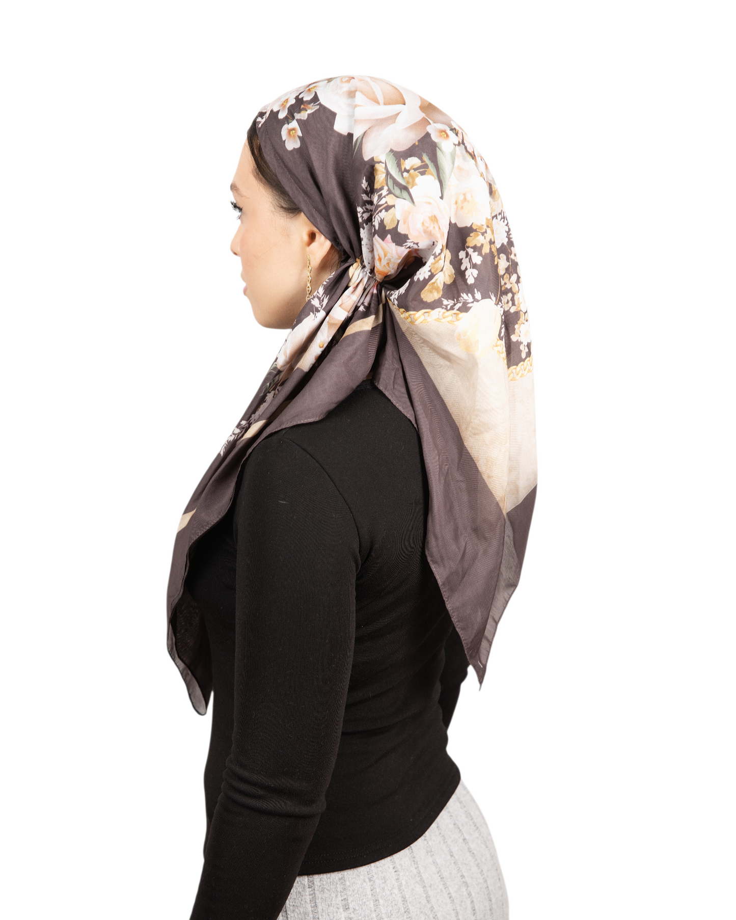 Mocha Rose Pretied Scarf - Keter Hayofi Mitpachot