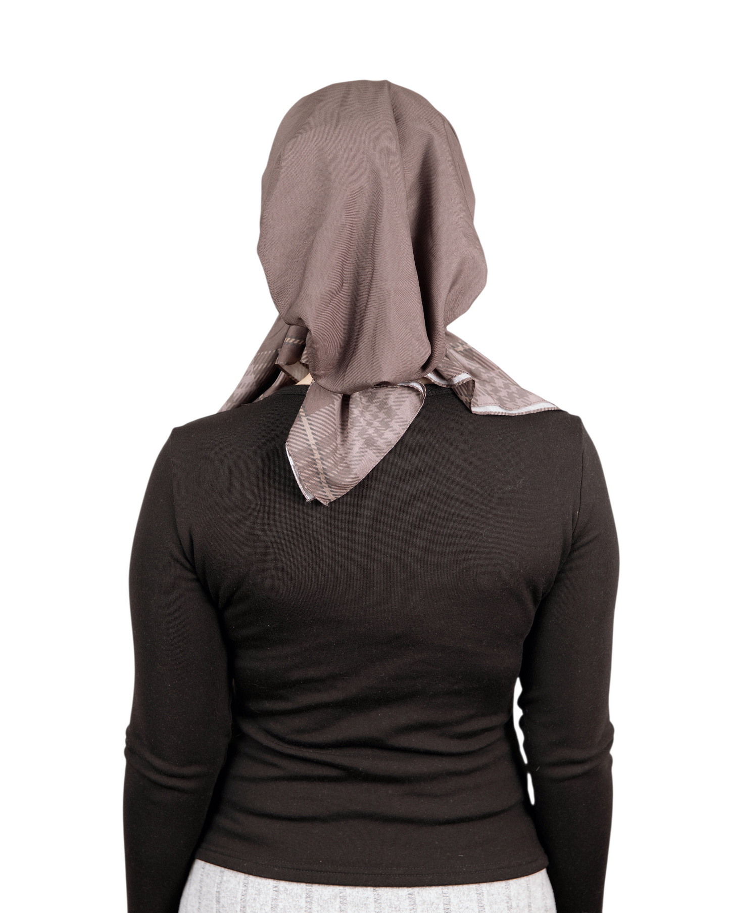 Brown Plaid Pretied Scarf - Keter Hayofi Mitpachot