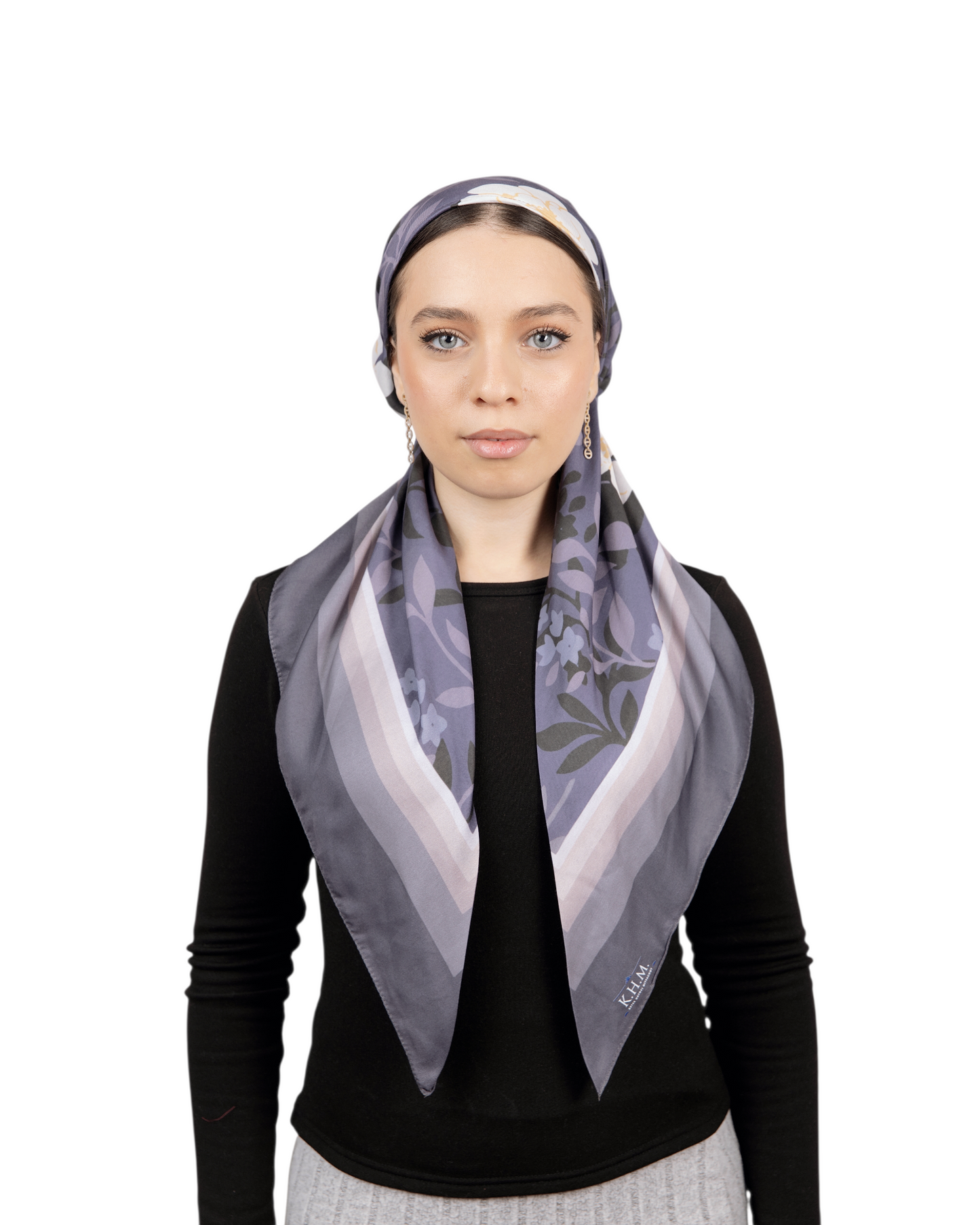 Moonlit Peonies Square Scarf - Keter Hayofi Mitpachot