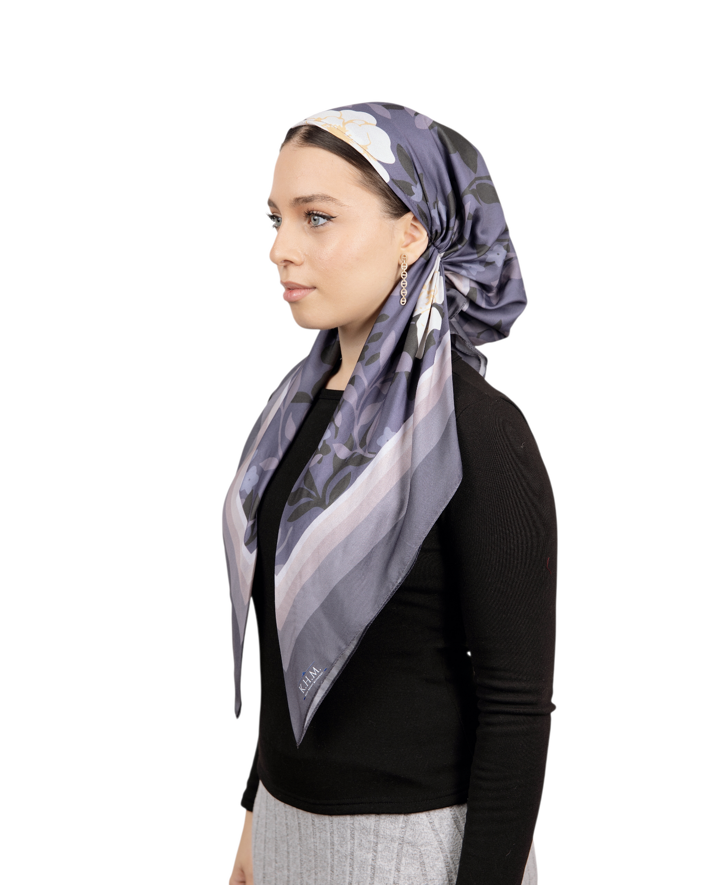 Moonlit Peonies Pretied Scarf - Keter Hayofi Mitpachot
