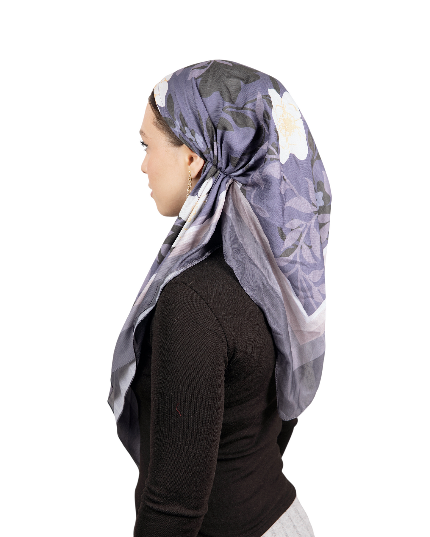 Moonlit Peonies Pretied Scarf - Keter Hayofi Mitpachot