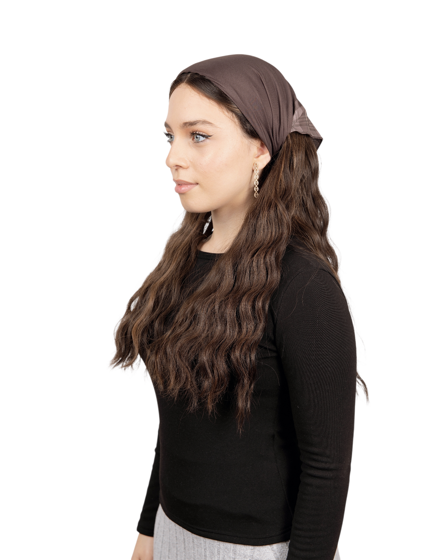 Brown Plaid Pretied Bandana