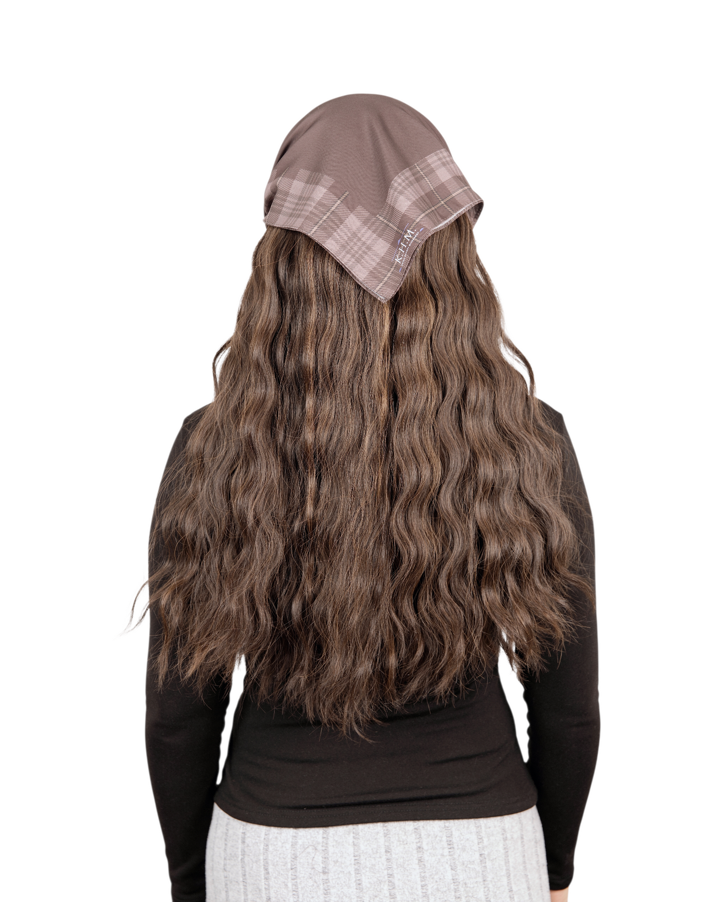 Brown Plaid Pretied Bandana