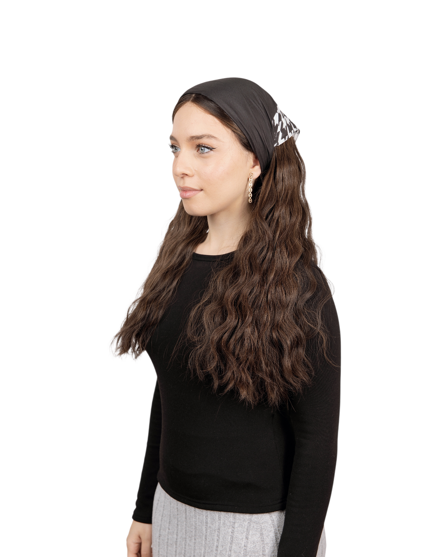 Black Houndstooth Pretied Bandana - Keter Hayofi Mitpachot