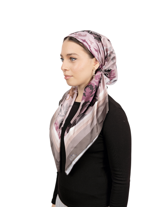 Mauve Garden Pretied Adjustable Scarf