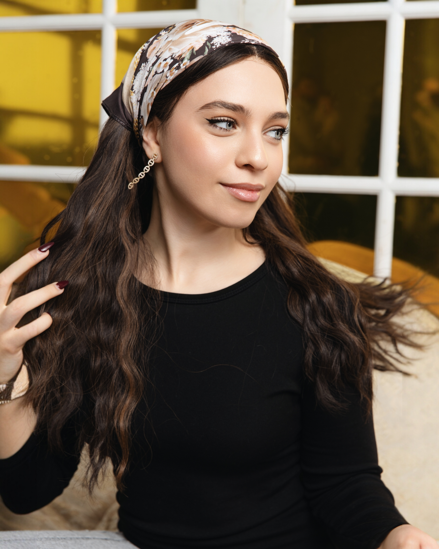 Mocha Rose Pretied Bandana