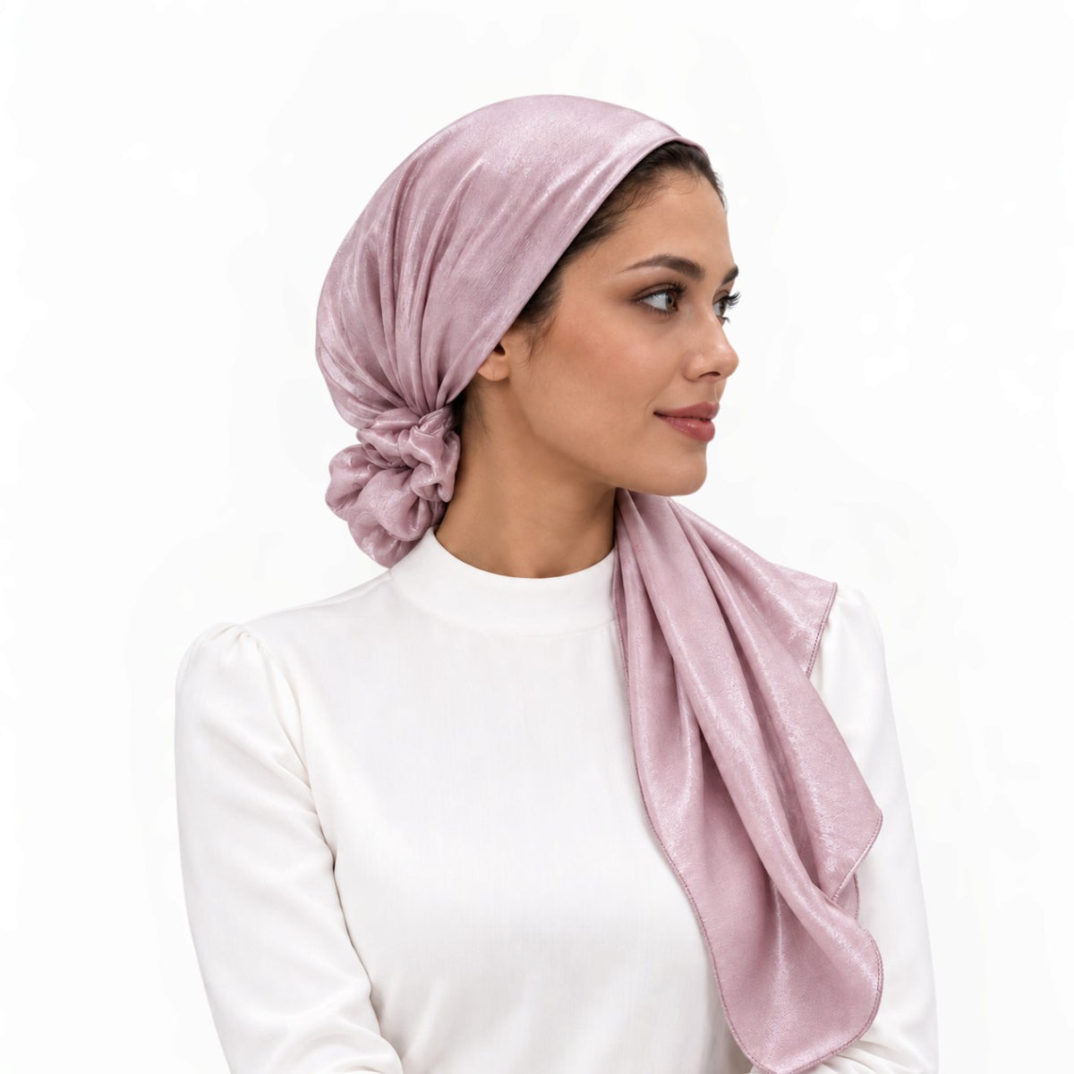 Signature Solid Scarf With Scrunchie - Keter Hayofi Mitpachot