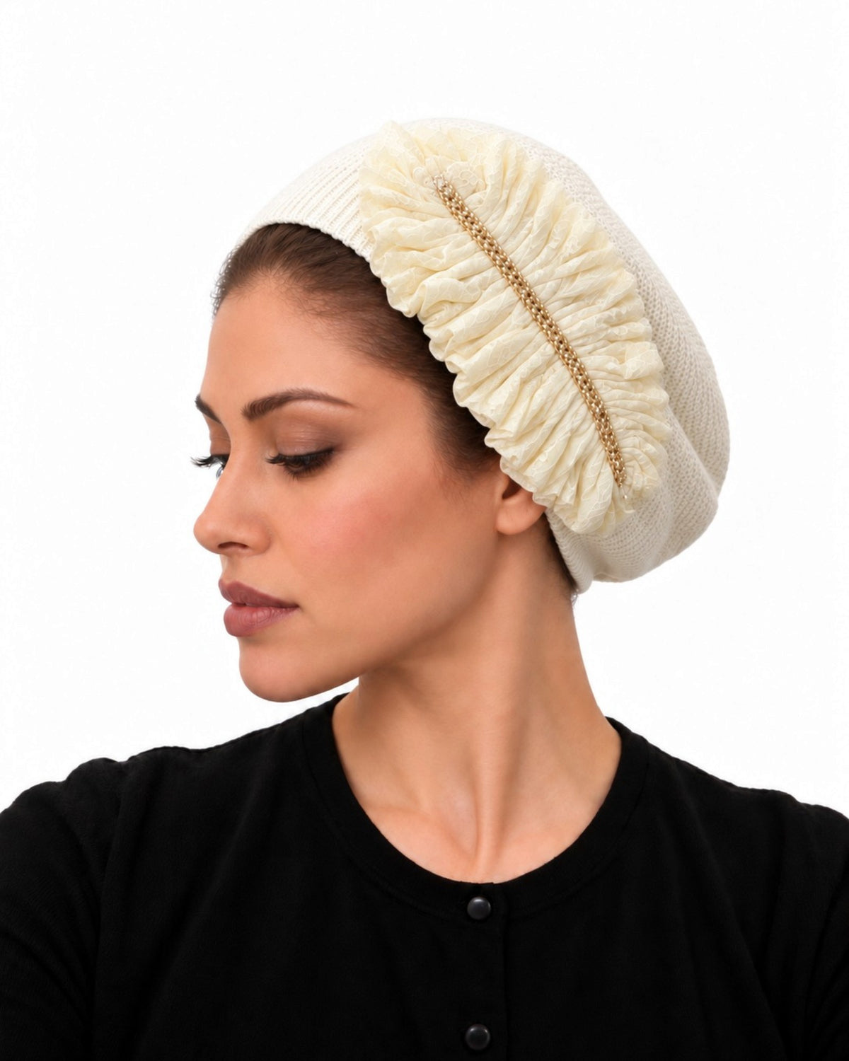 Standard Size White French Beret