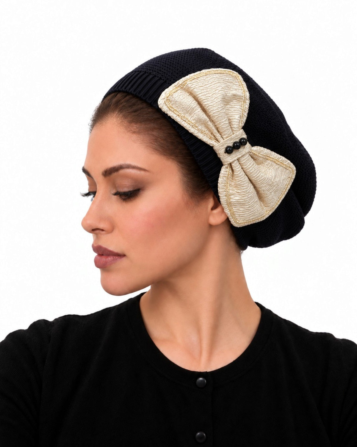 Standard Size Black French Beret