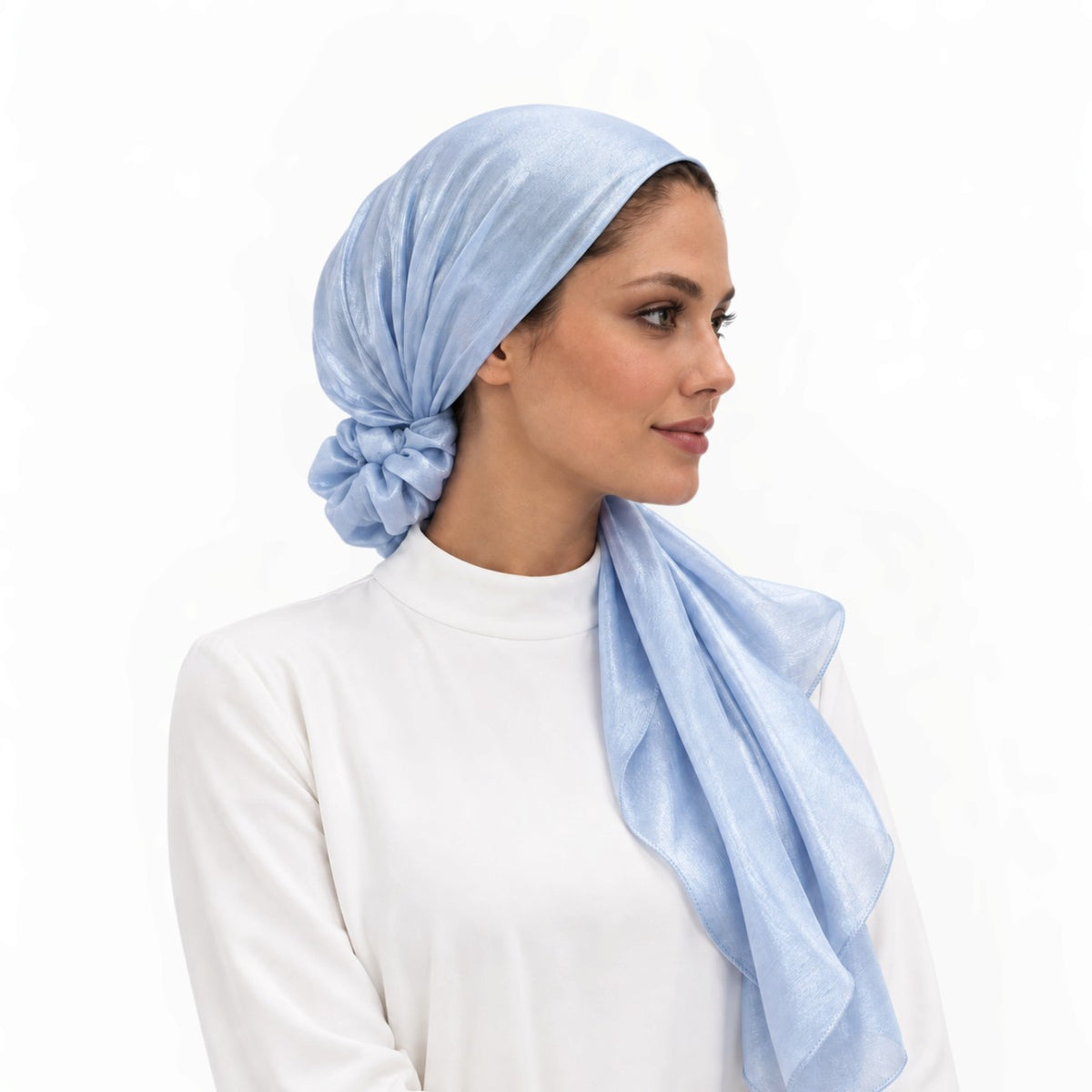 Signature Solid Scarf With Scrunchie - Keter Hayofi Mitpachot