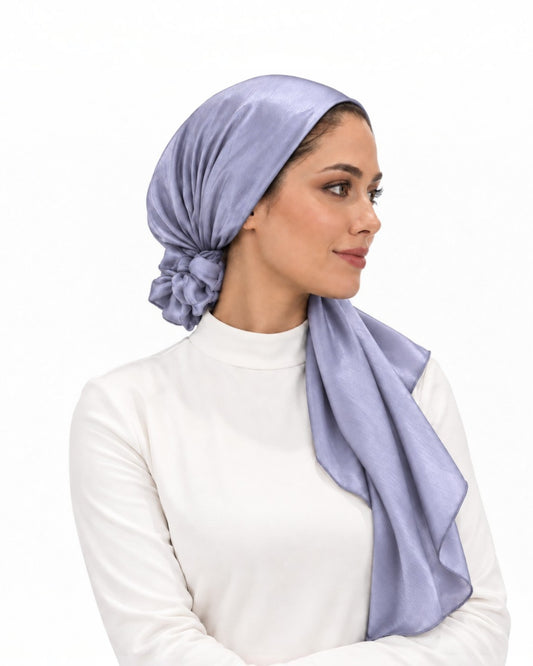 Signature Solid Scarf With Scrunchie - Keter Hayofi Mitpachot