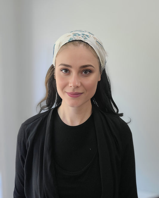 Teal Bouquet Pretied Bandana