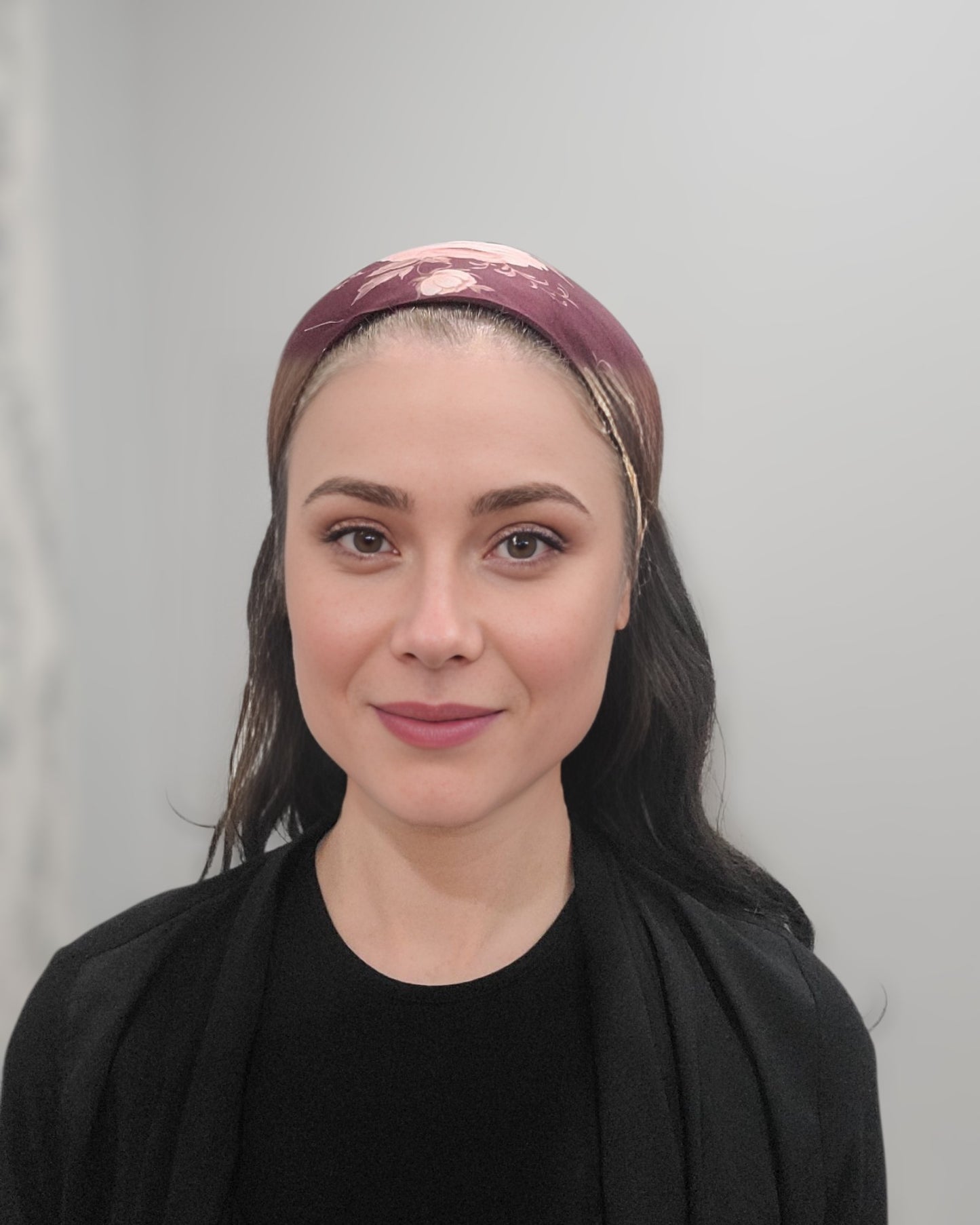 Burgundy Blossom Pretied Bandana